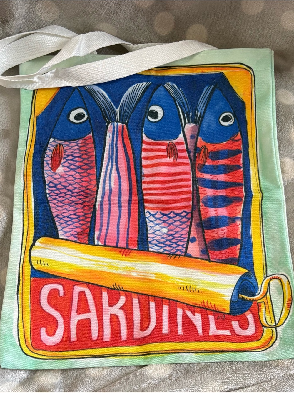 Colorful Sardine Canvas Tote Bag - NEW
